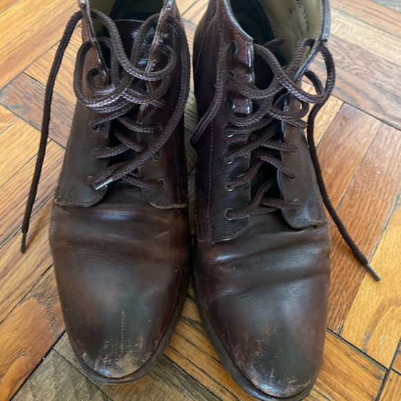 FRYE DISTRESSED WARM COGNAC Ankle Booties 8.5 LUX - Picture 2 of 7